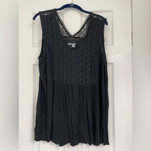 Terra & Sky Black Sleeveless Top Size 1X